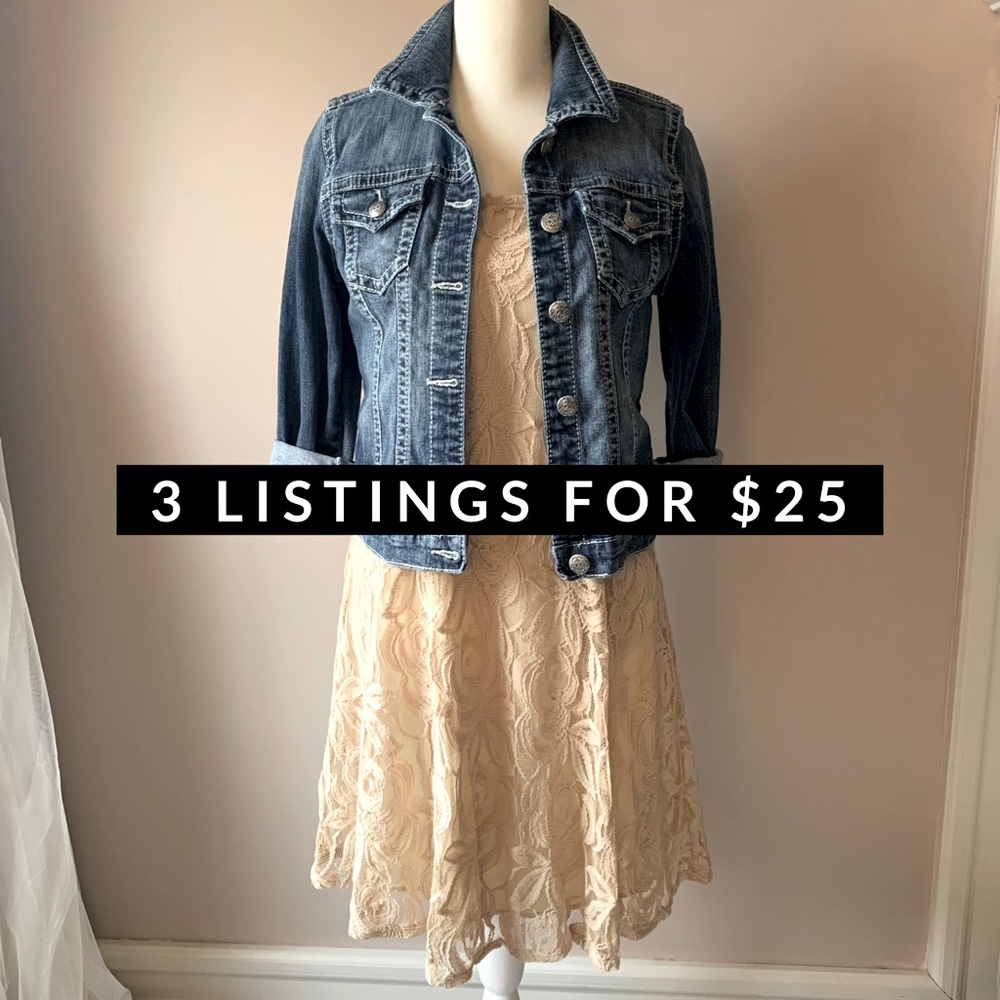 3 for $25 Cream Lace Twirl Dress - size medium